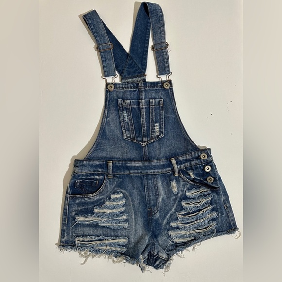 Highway Jeans Sz 5 Overalls Women’s Blue Denim Five pockets  Adjustable straps - Picture 1 of 5